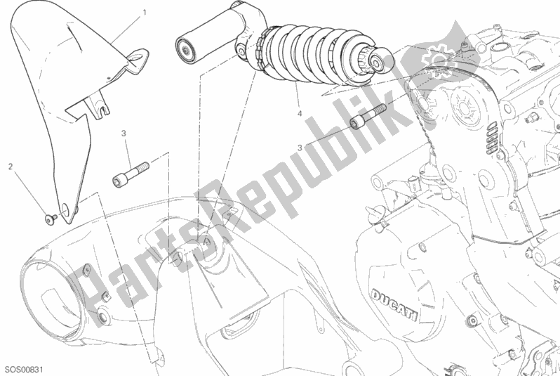 Todas as partes de Sospensione Posteriore do Ducati Monster 1200 S Brasil 2019